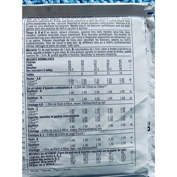 Simplicity 9776 Kids jacket pattern size 7 8 9 - Picture 5 of 5